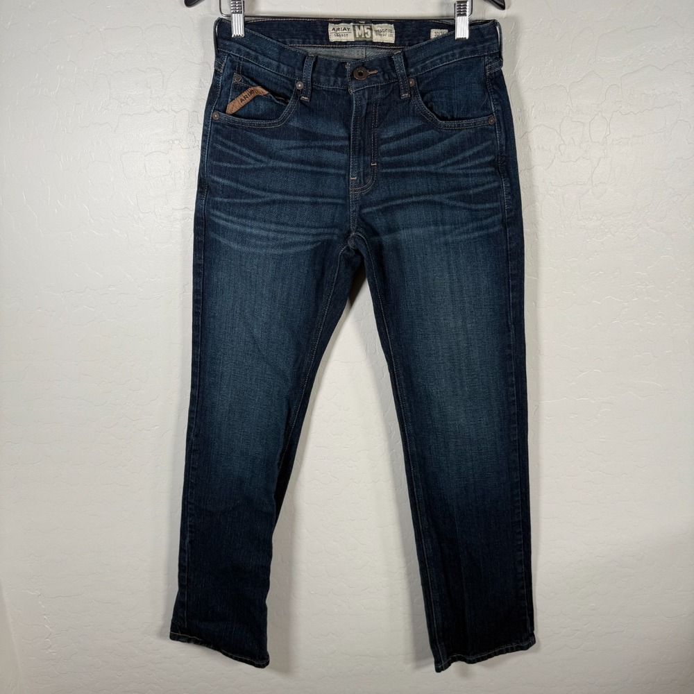 Ariat Jeans Mens 30x34 M5 Straight Leg Western Denim Cowboy Dark Wash